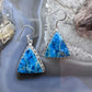Sterling Silver Southwestern Style Triangle Blue Apatite Dangle Earrings For Women