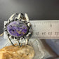 Sterling Silver Southwestern Style Oval Charoite Decorated Bracelet For Women