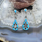 Emma Bowekaty Sterling Silver Turquoise Zuni Inlay Dangle Earrings For Women