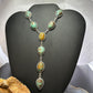 Sterling Silver Southwestern Style Turquoise #8 Cluster Lariat 28" Necklace For Women