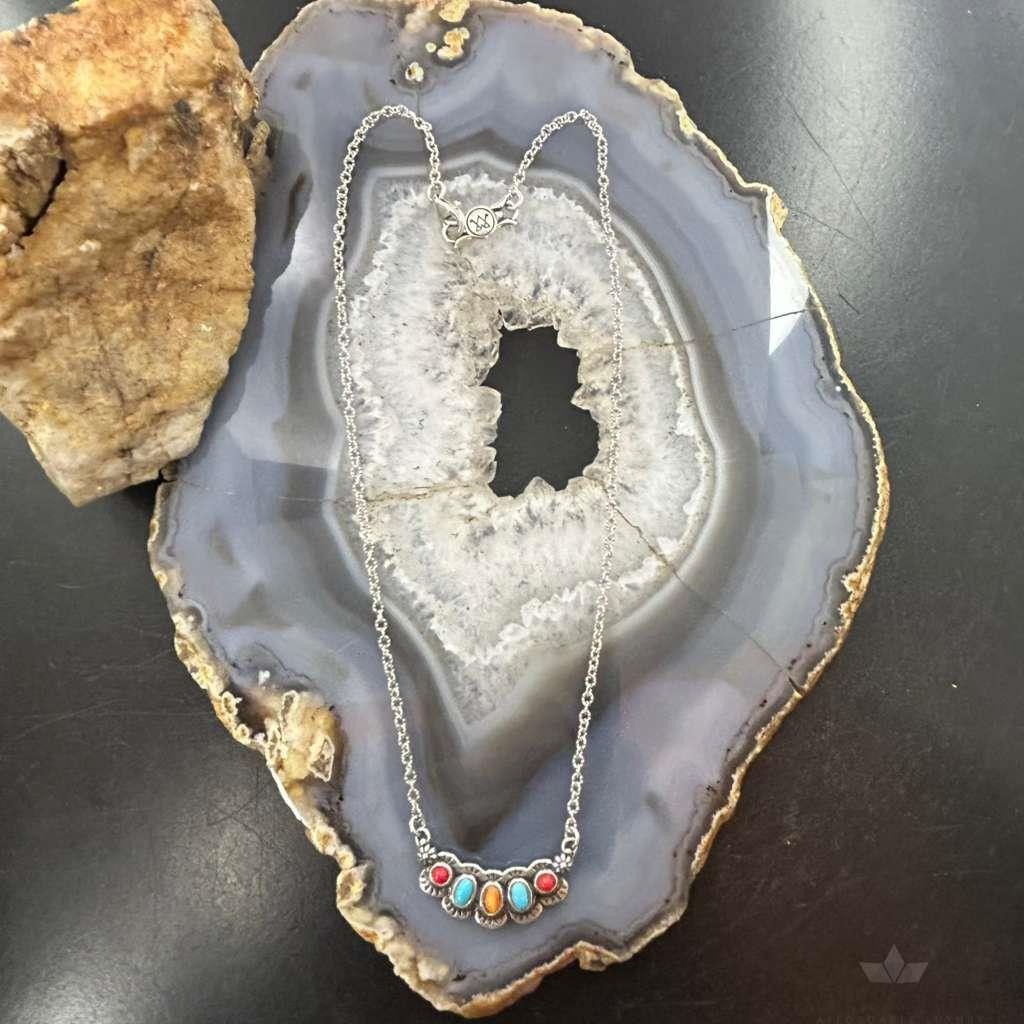 Carolyn Pollack Sterling Silver Multi Stone Pendant Necklace For Women