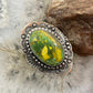 Tim Vanderver Sterling Ornate Oval Sonora Gold Turquoise Ring Size 7.5 For Women