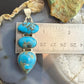 Sterling Silver Southwestern Style 3 Kingman Turquoise Pendant For Women