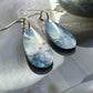 Sterling Silver Teardrop Plum Doublet Agate Slab Dangle Earrings For Women #235