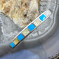 Vintage Native American Silver Turquoise & Mother of Pearl Inlay Bracelet For Women