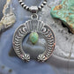 Sterling Silver Southwestern Style Teardrop Turquoise Decorated Unisex Naja Pendant