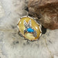 Carolyn Pollack Southwestern Style Sterling Silver Gold Mother of Pearl/Turquoise Hummingbird Ring For Women