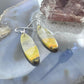 Sterling Silver Oval Bumblebee Jasper Slab Dangle Earrings For Women #166