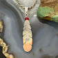 Anthony Gatewood Sterling Silver Coral Beads Feather Pendant For Women