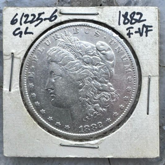 1882 US 90% Morgan Silver Dollar F-VF #61225-6GL