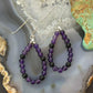 Sterling Silver Amethyst Beads Hoop Dangle Earrings For Women