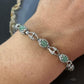 Carolyn Pollack Sterling Silver 7 Oval Aventurine Link Bracelet For Women
