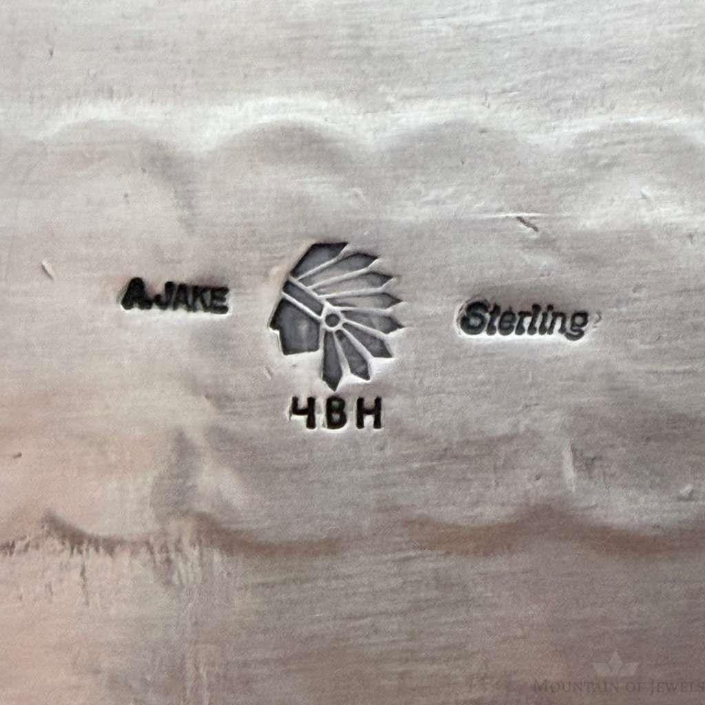 Albert Jake Navajo Native American Sterling Silver High Grade Turquoise Unisex Bracelet