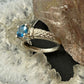 Carolyn Pollack Sterling Silver Faceted Blue Topaz Decorated Ring Size 7 For Women
