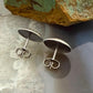 Native American Sterling Silver Round Stamped Concho Stud Earrings For Women