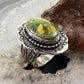Tim Vanderver Sterling Ornate Oval Sonora Gold Turquoise Ring Size 7.5 For Women