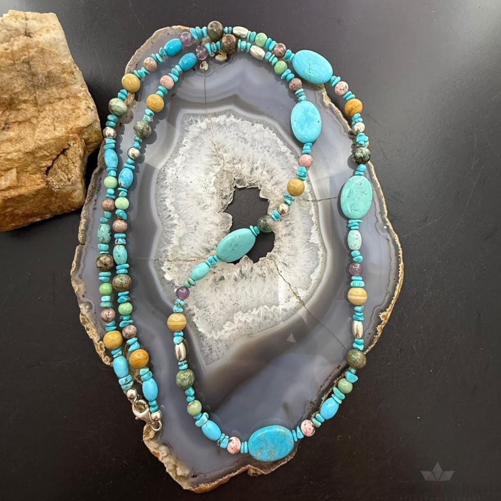 Carolyn Pollack Turquoise & Multi Stone Beaded 36" Necklace For Women