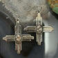 Sterling Silver Southwestern Style Round Wild Horse Zia Dangle Earrings For Women