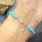 Sterling Silver Faceted Square Turquoise Beads Bracelet/Anklet For Women