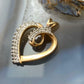 14K Yellow Gold Diamonds Heart Shape Pendant For Women