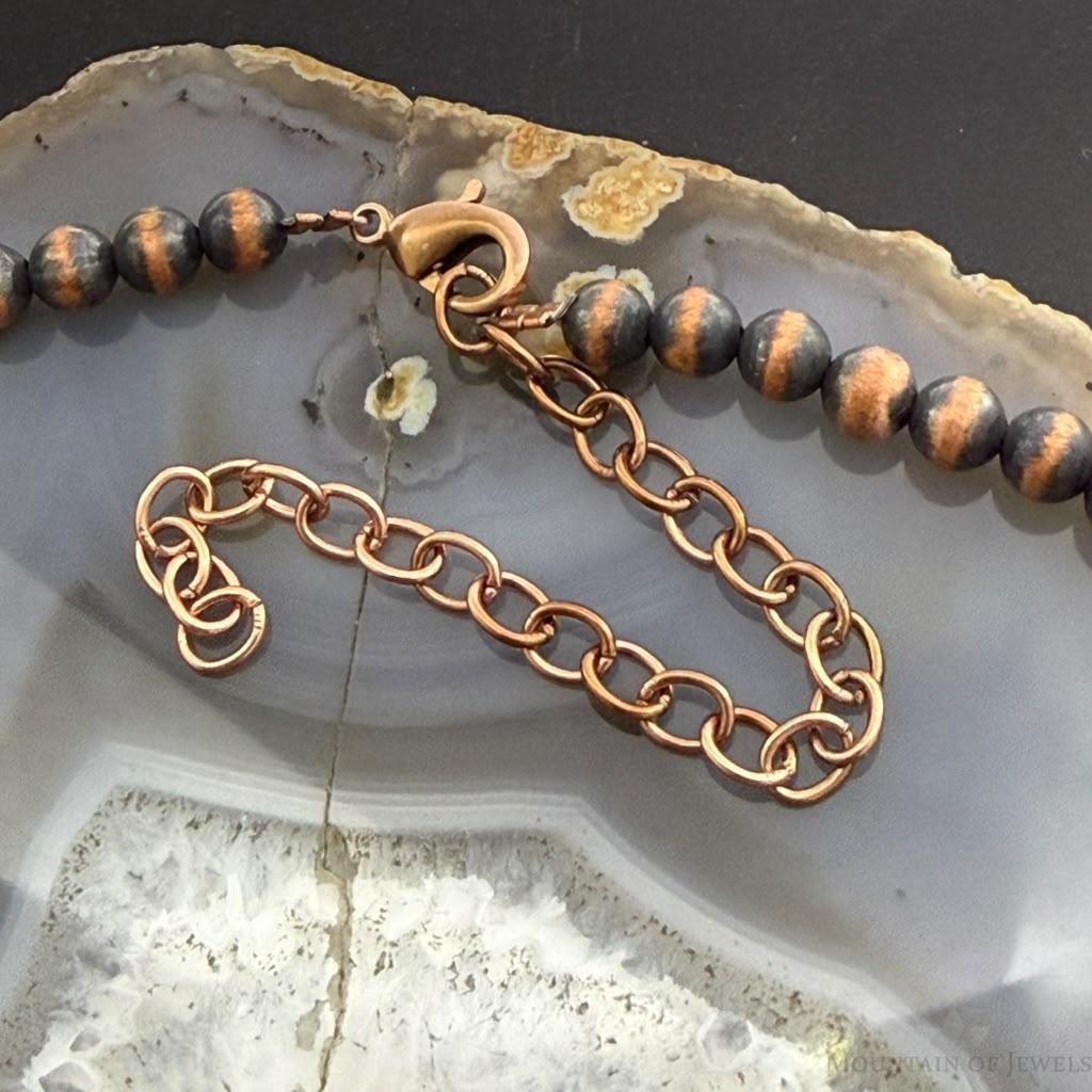 Copper Navajo Pearl Beads 5 mm Necklace Length 20"-24" For Women