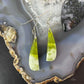 Sterling Silver Half Moon Vesuvianite Slab Dangle Earrings For Women #329
