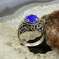 Carolyn Pollack Sterling Silver Oval Lapis Lazuli Decorated Doublet Ring For Women