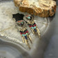 Q.T Quoc Vintage Sterling Sillver Multistone Inlay Heart Dangle Earrings For Women
