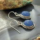 Sterling Silver Southwestern Style Periwinkel Chalcedony Dangle Earrings For Women