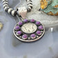 Genuine 1935 90% Silver Mercury Dime Coin w/Purple Dahlia Decorated Unisex Pendant