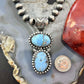 Native American Sterling Silver Double Oval Golden Hill Turquoise Pendant For Women
