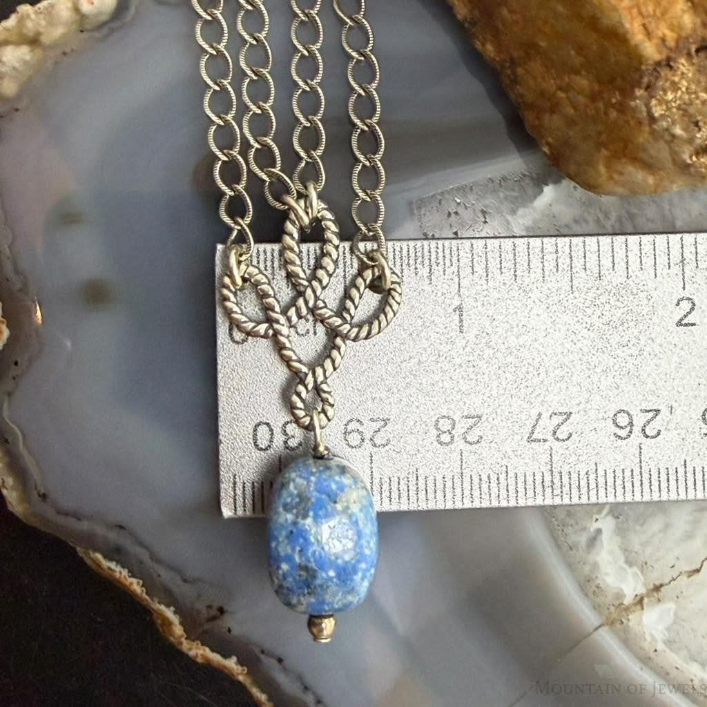 Carolyn Pollack Sterling Silver Sodalite Double Chain Link Necklace For Women