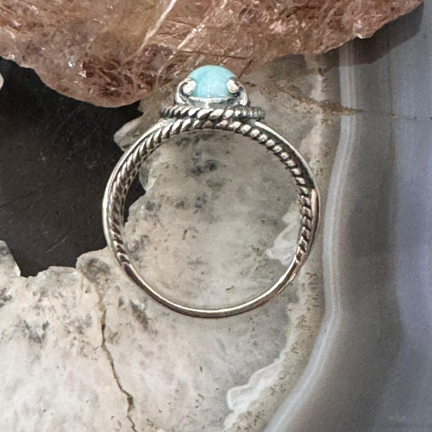 Carolyn Pollack Sterling Silver Marquise Larimar Decorated Ring For Women