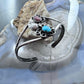 Vintage Native American Silver Turquoise & Coral Decorated Bracelet For Women