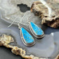 Sterling Silver Southwestern Style Teardrop Mojave Turquoise Dangle Earrings For Women