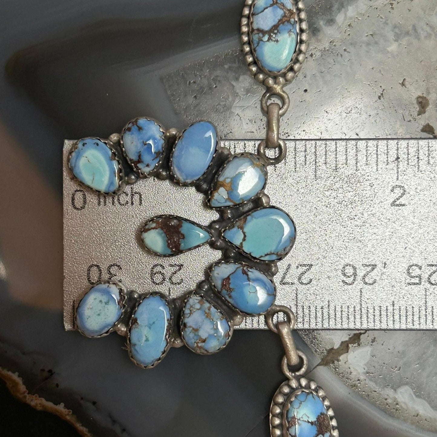 Sterling Silver Southwestern Style Golden Hill Turquoise Naja 20" Necklace For Women