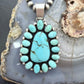 Antoinette Martinez Native American Sterling Silver Kingman Turquoise Cluster Pendant For Women