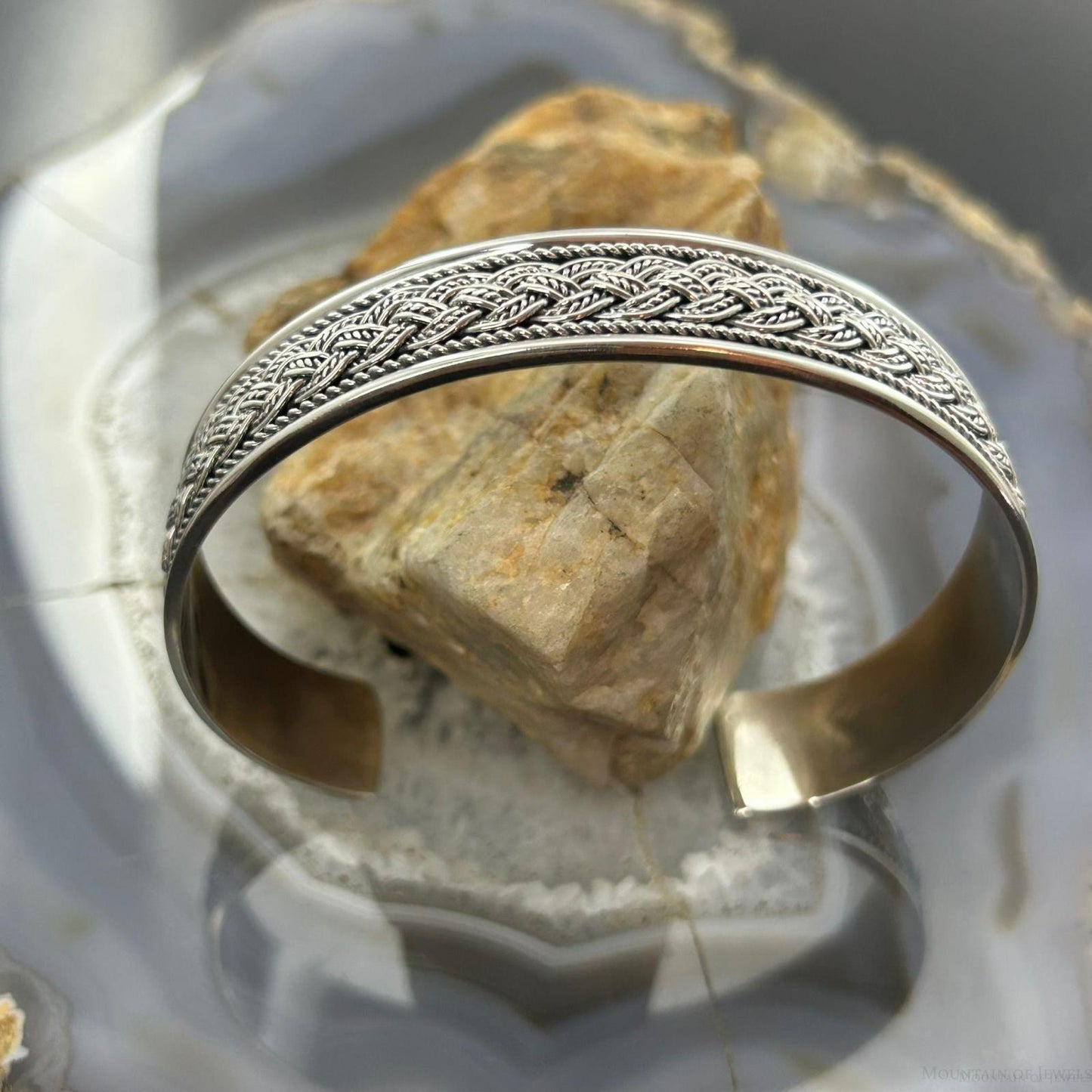 Sterling Silver Flexible & Adjustable Braided Fashion Bracelet For Women