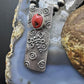 Cordell Pajarito Sterling  Silver Mediterranean Coral Tufa Cast Decorated Unisex Pendant