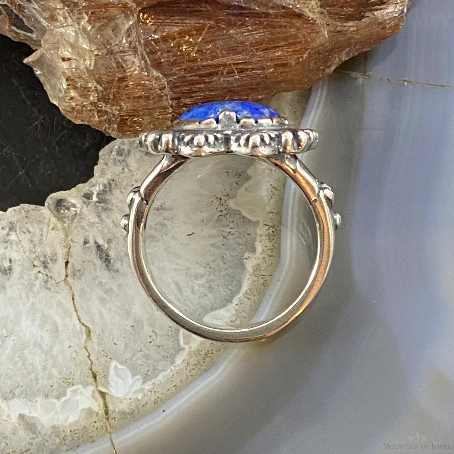 Carolyn Pollack Southwestern Style Sterling Lapis Heart Ring Variety of Sizes