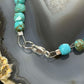Sterling Silver Faceted Turquoise Beads 7.5" Bracelet For Women
