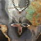 Sterling Silver Southwestern Style Rounded White Buffalo Unisex Zia Pendant #1