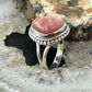 Sterling Silver Southwestern Style Triangle Rhodochrosite Ring Size 6 For Women