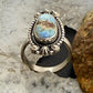Sterling Silver Southwestern Style Oval Golden Hill Turquoise Adjustable Ring For Women