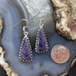 Sterling Silver Southwestern Style Triangle Charoite Dangle Earrings For Women