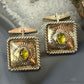 Anthony Kee Native American Sterling Silver Square Cufflinks w/Peridot For Men