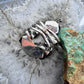 Sterling Silver Southwestern Style Large Teardrop Dendrite Agate Ring Size 8.25 For Women