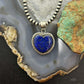 Sterling Silver Southwestern Style Lapis Heart Decorated Pendant For Women #3