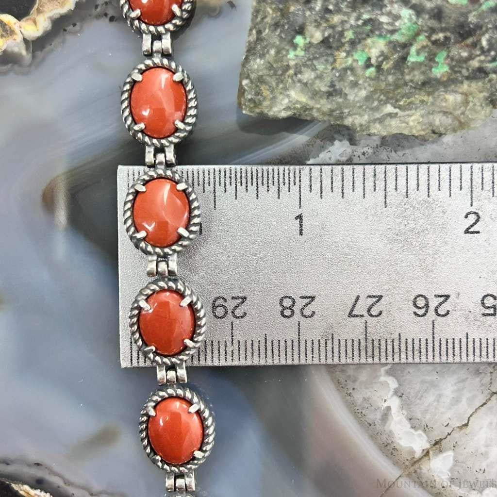 Carolyn Pollack Sterling Silver Lapis & Red Jasper Double Sided Toggle Link Bracelet