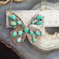 Sterling  Silver Southwestern Style Kingman Turquoise Butterfly Pendant 20.5" Necklace For Women